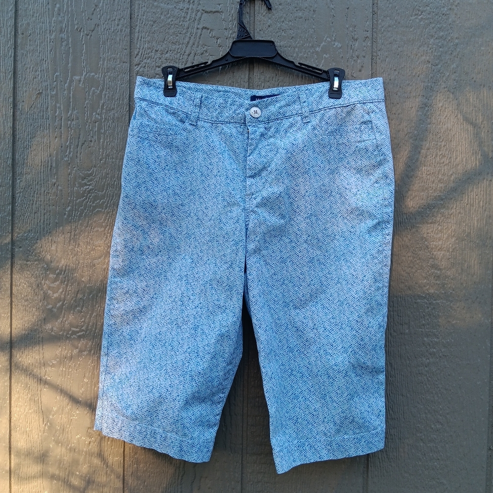 BANDOLINO Ivette Blue Print Capri Pants 8